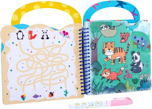 Libro Para Pintar Al Agua Niños Pequeños Montessori Animales