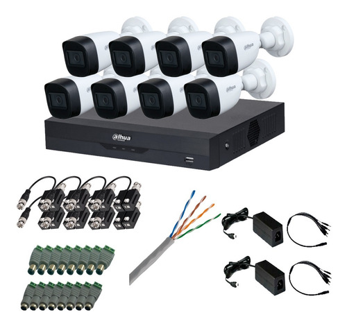 Kit Dvr 8ch 5mp + 8 Cam 5mp Micrófono, Cable + Accesorios