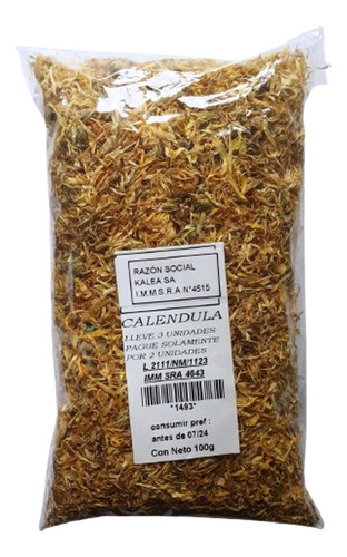 Caléndula 100g. Compre 3 Pague 2.