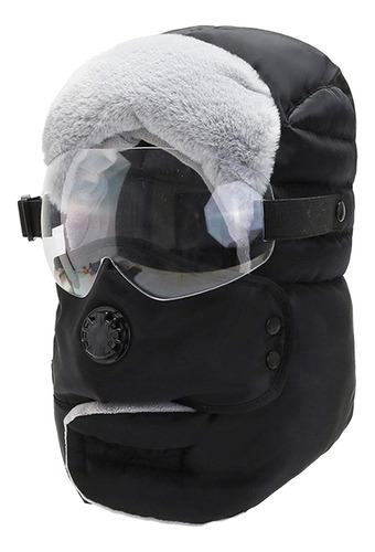 Unisex Balaclava Bufanda Filtro Gafas Transparentes Negras