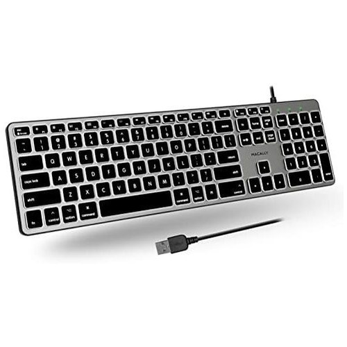 Teclado Led Usb Macally De 107 Teclas Y 16 Teclas Atajos