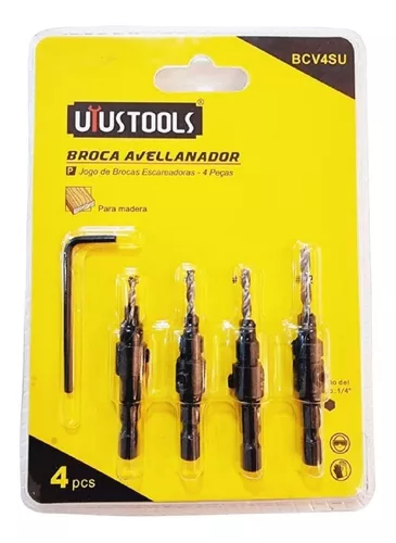 Brocas Avellanadoras P/ Madera Set De 4 Piezas Uyustools