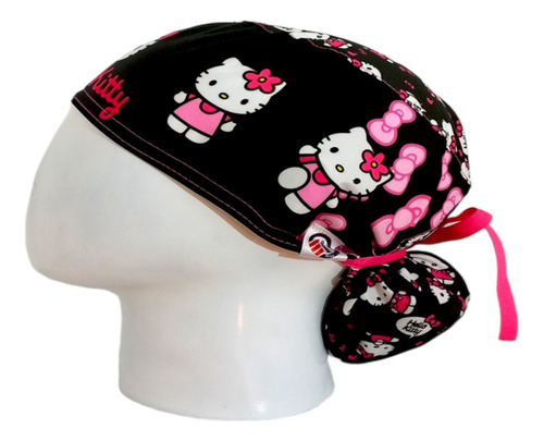 Gorro Quirúrgico Kitti Negro Antifluido + Lanyard 