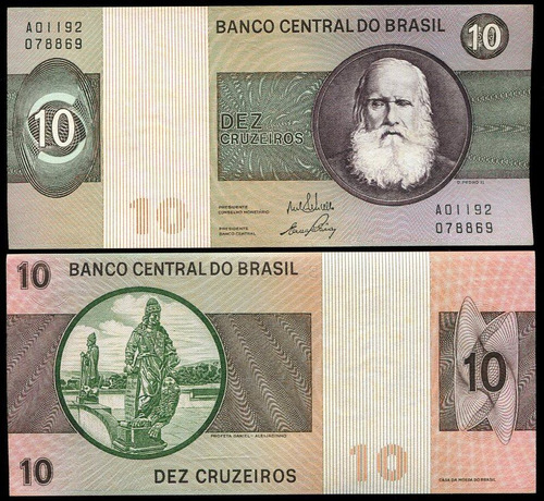 Cédula Antiga Do Brasil  10 Cruzeiros 1970  C137  Fe - L.178