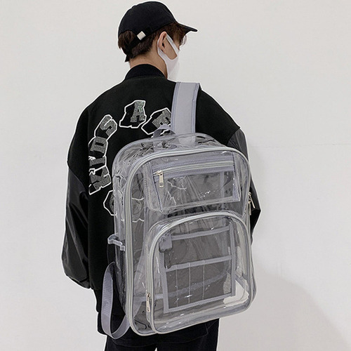 Mochila Transparente Correa Reforzada De Pvc Resistente Al