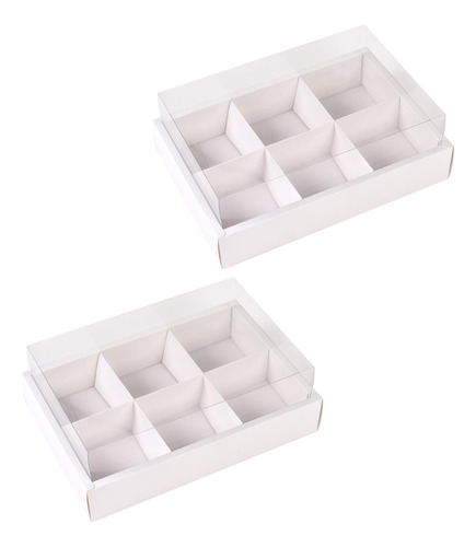 2 Cajas Para Panadería, Cajas 6 Inserto De Rejilla Blanco