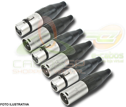 Imagem 2 de 6 de Kit 10 Conectores Xlr Macho/femea Canon Santo Angelo Sa2x
