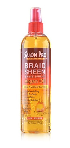 Salon Pro Spray Brillo Para Trenza Africana,extension 355 Ml