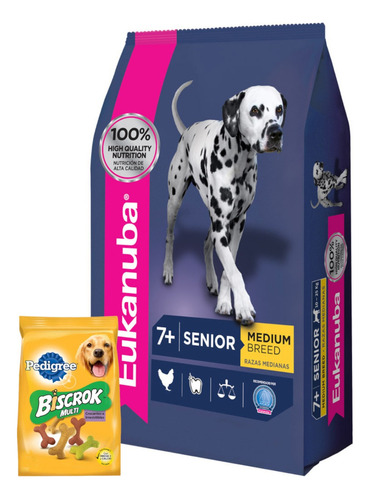 Alimento Eukanuba Premium Perro Senior Raza Mediana 15kg