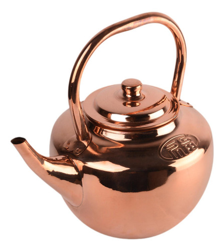Tetera De Cobre, Tetera, Infusor De Té 3l Caño Corto Rojo