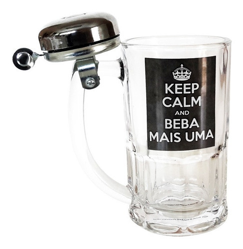 Caneca De Chopp Campainha Keep Calm And Beba Mais Uma 340ml