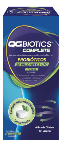 Qgbiotics Complete Probióticos 25 Billon Ufc 30 masticables