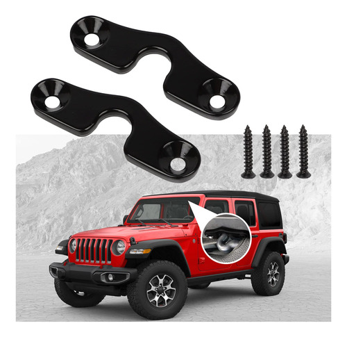 2 Clips Montaje Visera Solar Aluminio Para Jeep Wrangler Jk