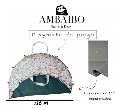 Playmat De Juego Para Bebés Impermeable Y Acolchada Bolso Amigos Capibaras Rosa