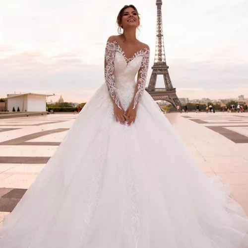 Vestido Noiva Princesa Com Véu Longo Casamento Lindo 'e150