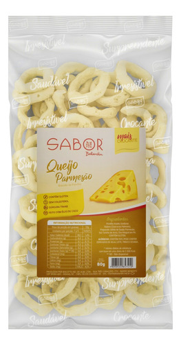 Biscoito de Polvilho Queijo Parmesão Sabor Balardin Pacote 80g