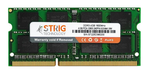 Imagen 2 de 3 de Memoria Ram Ddr3 4gb Strig Sodimm 1600 Mhz 1.35v