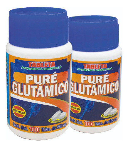 Kit 2 Suplemento Alimenticio Pure Glutamico Sabor Sin Sabor