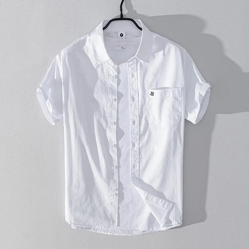 Camisa De Algodón De Manga Corta De Italia Para Hombre, Cami