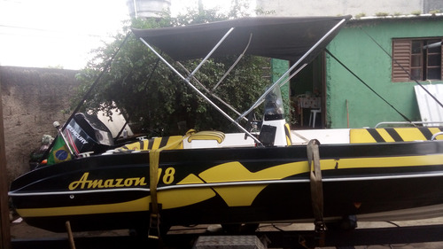 Lancha Amazon 18 Motor 90 Hp Mercury Própria Pra Pesca.