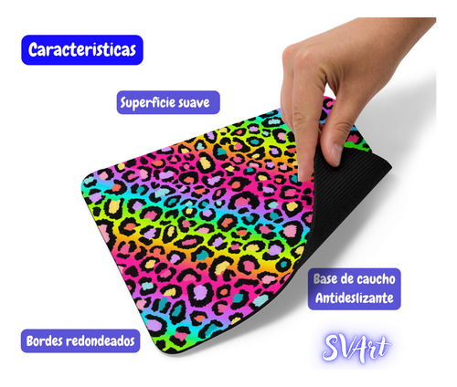 Mouse Pad Svart Diseño Con Colores Arcoiris