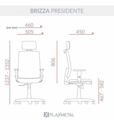 Kit 10 Cadeiras Escritório Presidente Ergonômica Nr17 Wt