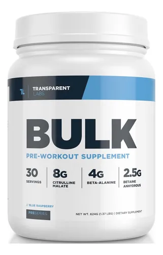 Transparent Labs Bulk - Polvo De Preentrenamiento - Formula
