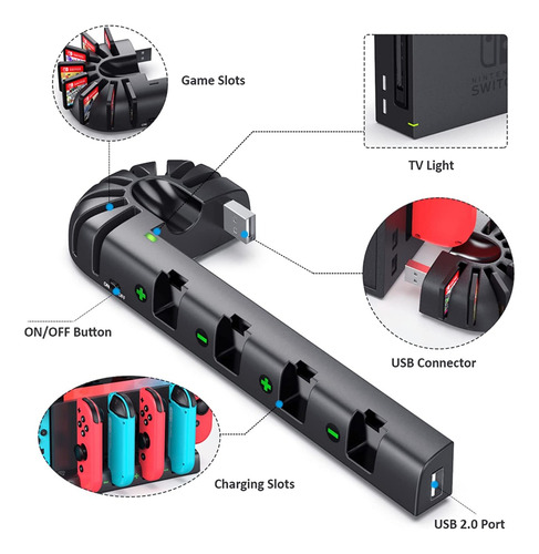 Estación Base De Carga Para Nintendo Switch Oled Soporte