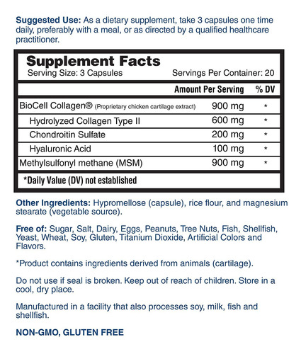 Nature's Lab Hyaluronic Acid With Biocell Collagen And Msm,