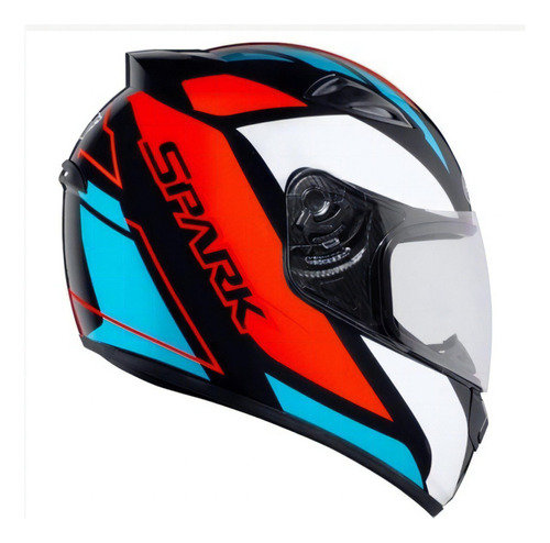 Capacete Fechado Ebf Spark Mixed Blue Preto/vermelh 56 58 60 Cor Preto/Vermelho