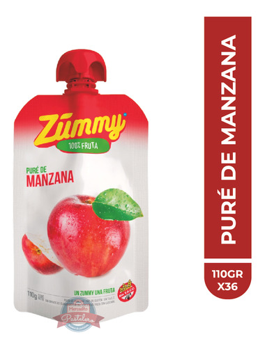 Puré De Fruta Sabor Manzana 110gr X 36un. Zummy