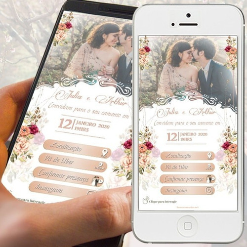Imagem 2 de 5 de Convite Digital Interativo Casamento Virtual Para Whatsapp
