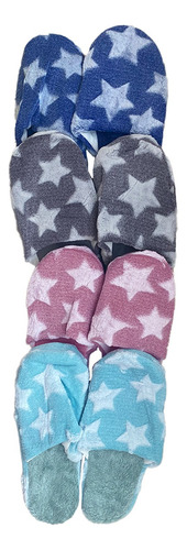 Set De 12 Pantuflas Mujer Con Diseños Y Estampados Diversos