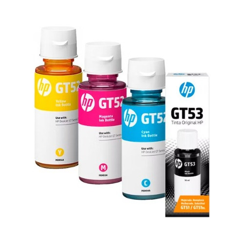 Kit De 4 Tintas Hp Gt52 Negro Amarillo Cian Magenta 70ml.