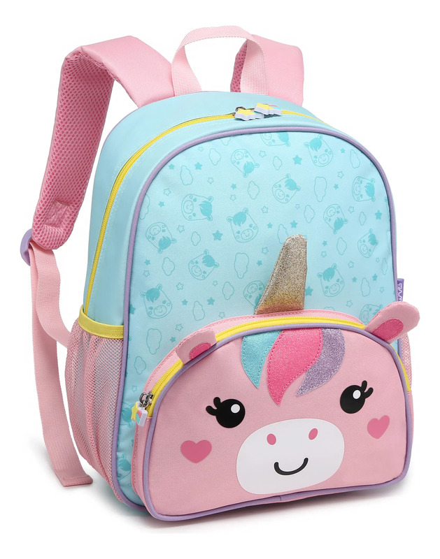 Mochila feminina infantil com design de unicornio