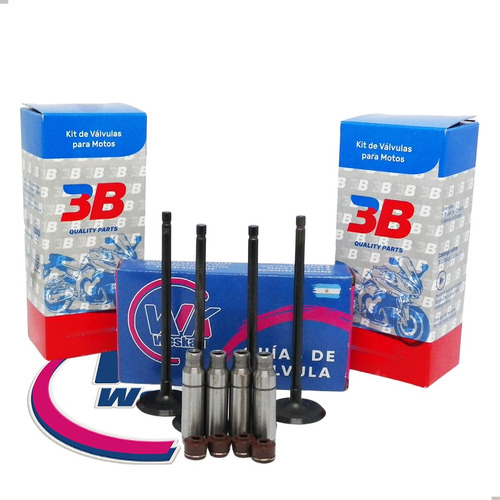 Kit Guias Weskan Fund + Valvula 3b Bajaj Ns 200 X4 + Retenes