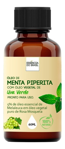 Óleo Essencial Essência Do Brasil Óleo De Menta Piperita Com Uva Verde 60ml - Pronto Para Uso Menta Piperita Com Uva Verde 60ml