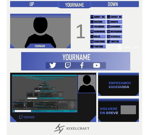 Kit Stream Twitch Overlay Paneles