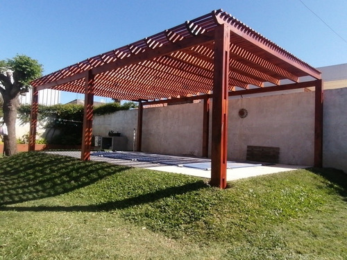 Pergolas Y Techos De Madera Y Hierro ,techo De Policarbonato