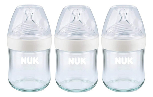 Nuk Simply Natural Glass Biberones Para Bebe, 4 Onzas, Paque