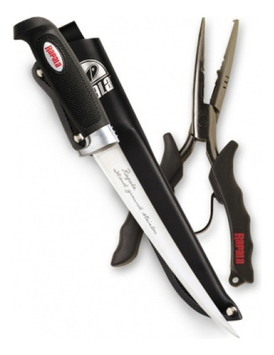 Kit De Pesca Rapala Com Faca 15cm + Alicate Bico Inox 22cm
