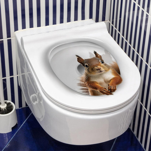 Adhesivo Para Tapa De Inodoro Con Diseño Felino, Estilo C