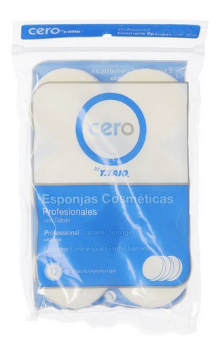 12 Esponjas Redondas Cosmeticas Con Sabila. Cero T.taio