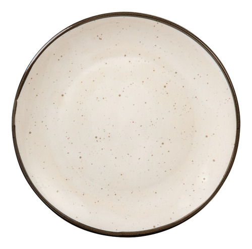 Juego 12 Platos Ceramica Santa Anita 19 Cm Blanco Jasp. Gris