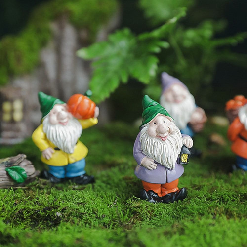 2 Minifiguras De Gnomos Multicolores