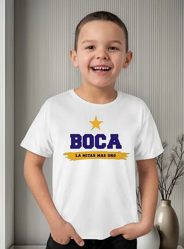 Remera Deportiva Niño Boca Juniors Cabj La Mitad Mas Uno