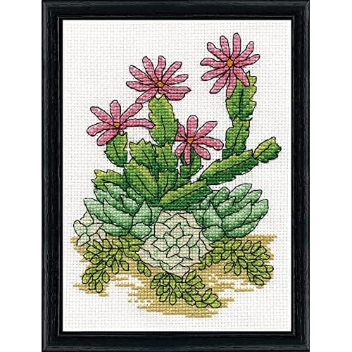 Kit De Punto De Cruz De Artesanía 5x7 Cactus, Multicol...