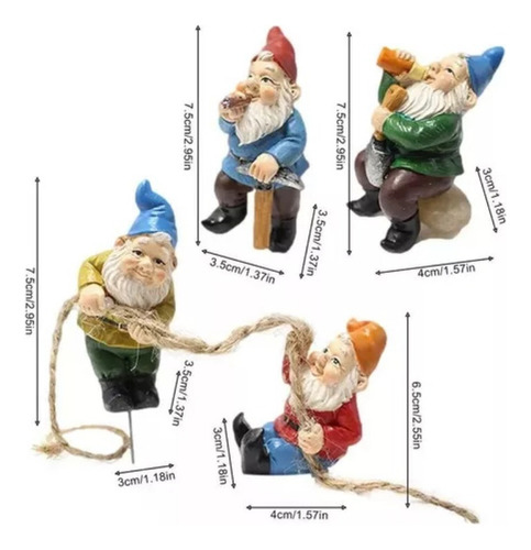 Accesorios De Jardín De Hadas Con Miniestatuas De Gnomos New