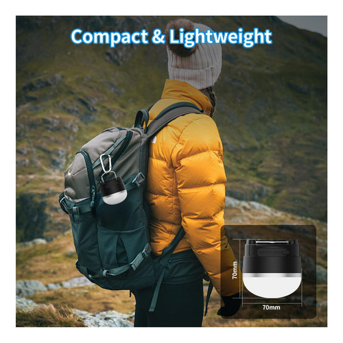 Linterna De Campamento Led Recargable 1000lm, Luz De Carpa 3