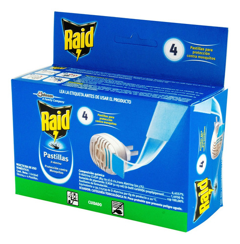 Raid Electrico + 4 Pastillas - Und